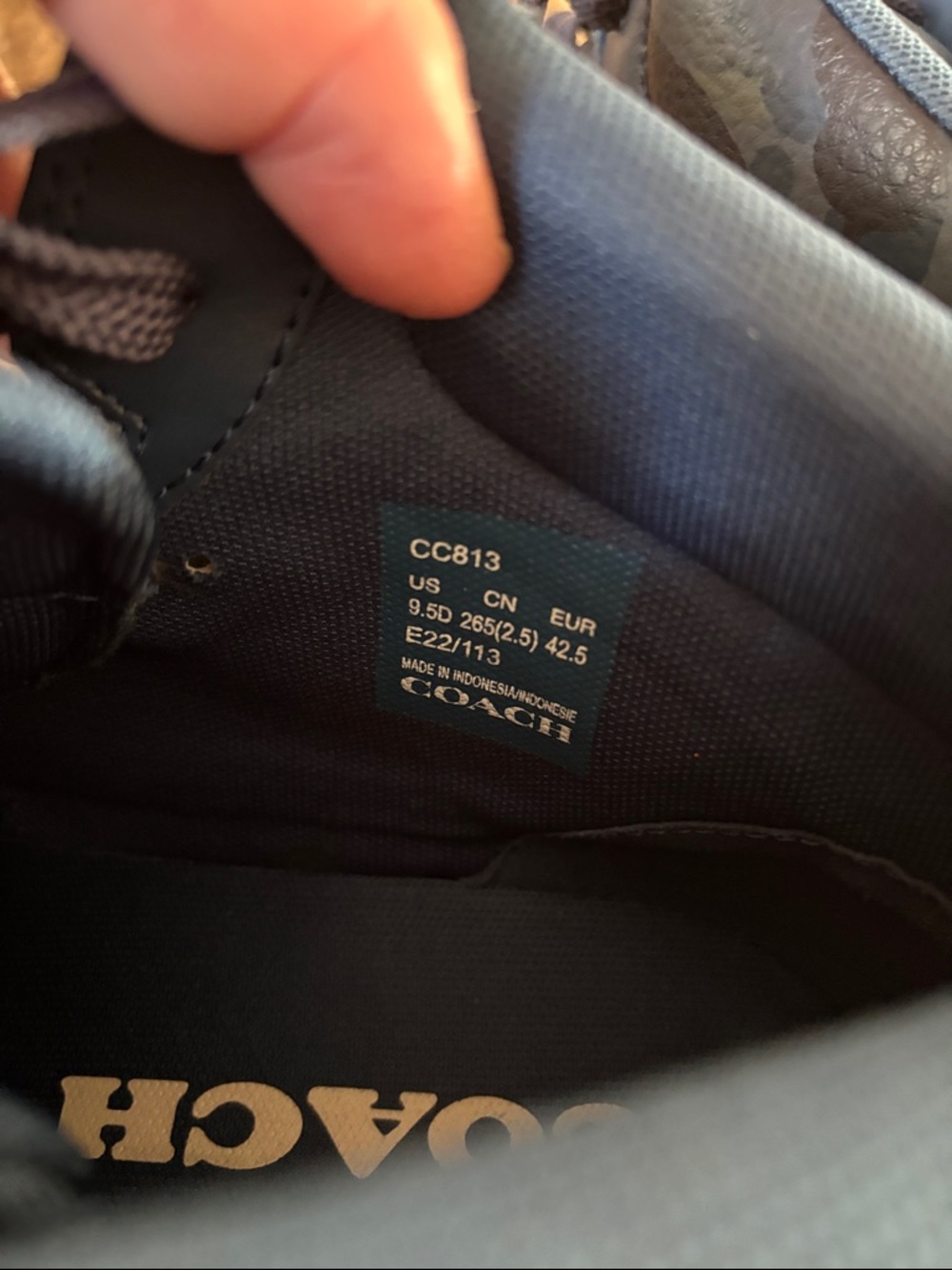 Coach Men'sBlue Camouflage High Top Sneakers-9.5 - Picture 9 of 9